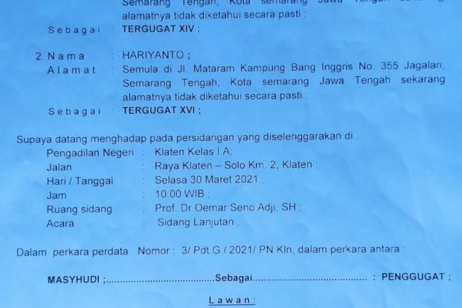 Relaas Pengadilan (Umum)